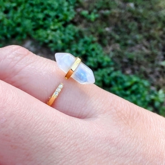Moonstone point ring